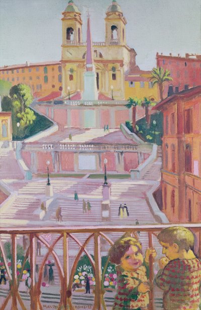 Scalinata di Trinità dei Monti e chiesa della Trinità dei Monti, Roma, 1928 da Maurice Denis
